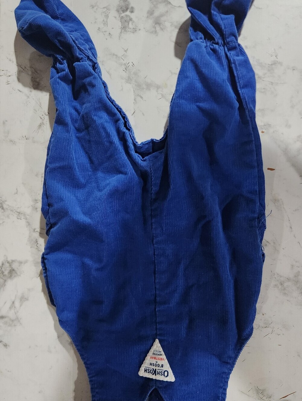 OshKosh B'Gosh Footed Bibs Overalls Corduroy 3 to 6 Months Vintage Union Made - Picture 3 of 4